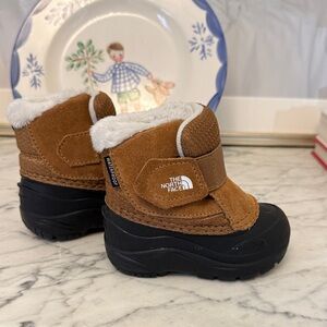 The North Face Tan and Black Kids Boots